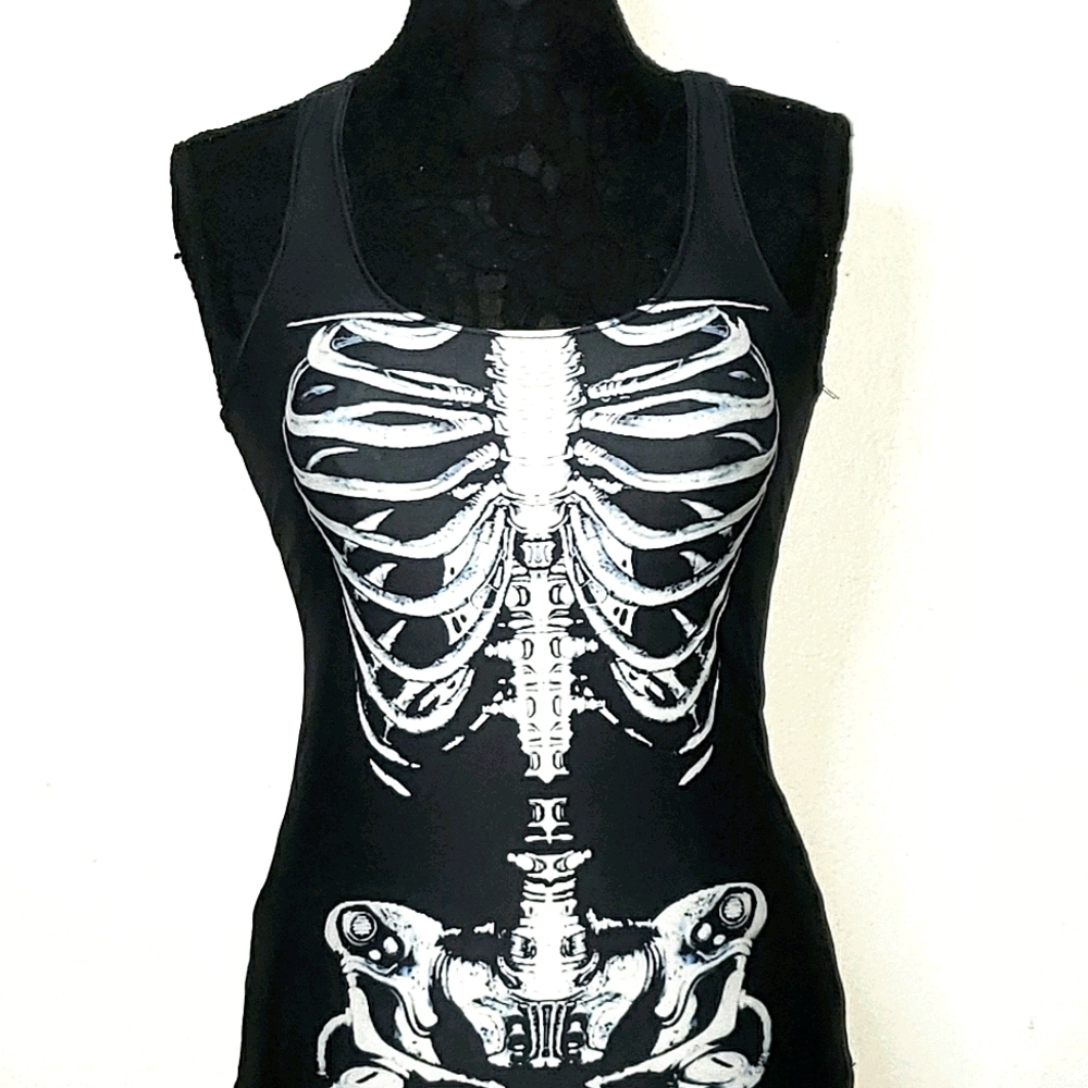 Black Skeleton Tank Top